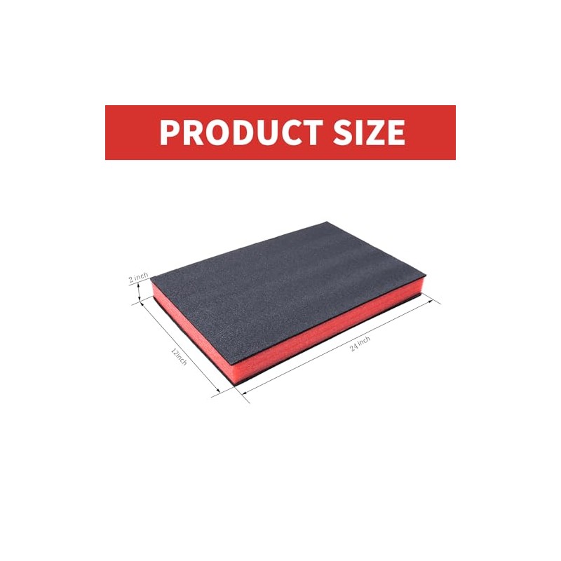 Cuttable Polyurethane Foam Sheets Customizable Craft Foam Pads 24x12x2 Inch,