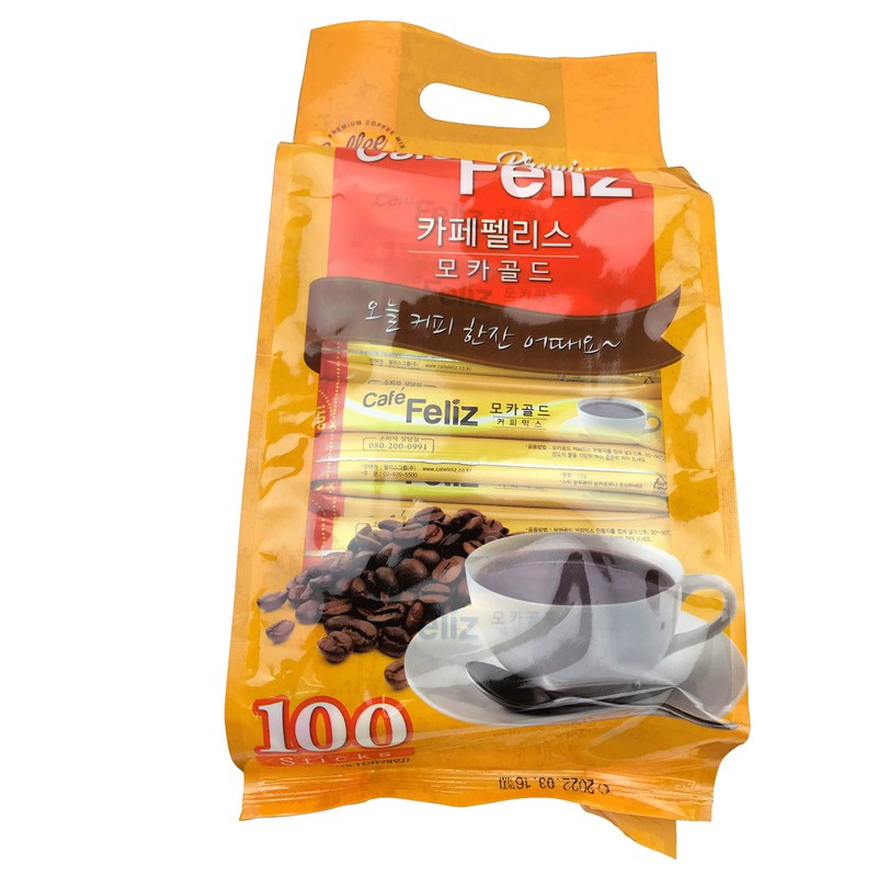 Cafe Feliz Mocha Gold Instant Coffee Mix, 12g per Stick,