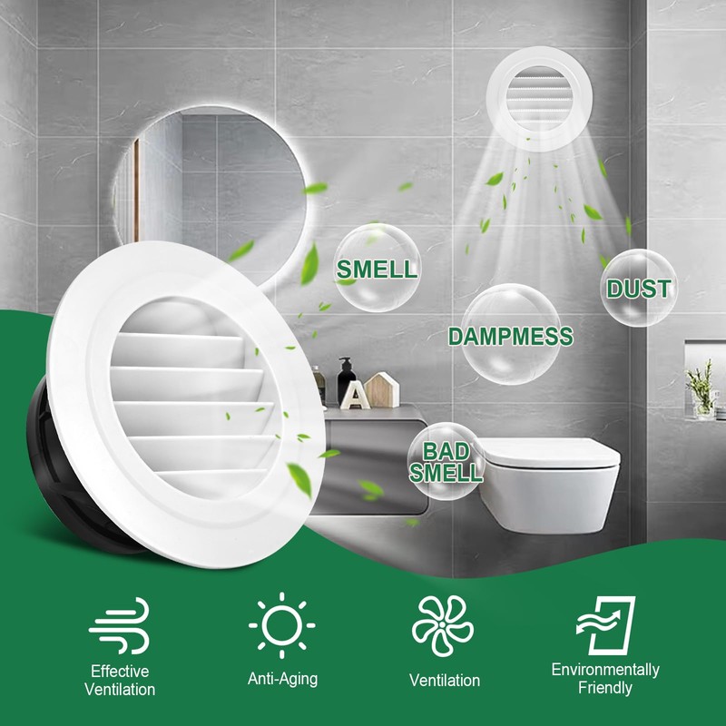 Soffit Vents 4 Inch, Round Exhaust Air Vent Cover with