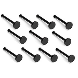 Pierced Owl Set of 10 20GA Bioflex Black 2mm Top Retainer Nose Studs, Metal Free and Allergy Free, Bioflex
