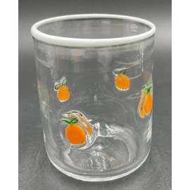 Anthropologie Icon Juice Glass Orange Clear Orange 17 Oz Hand Blown New