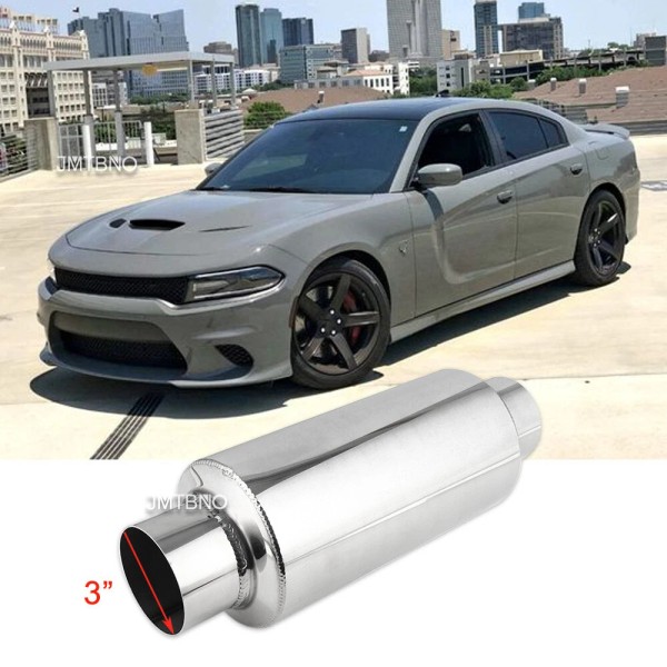 JMTBNO For Dodge Charger Scat Pack 3"Inlet/Outlet Performance Exhaust Muffler