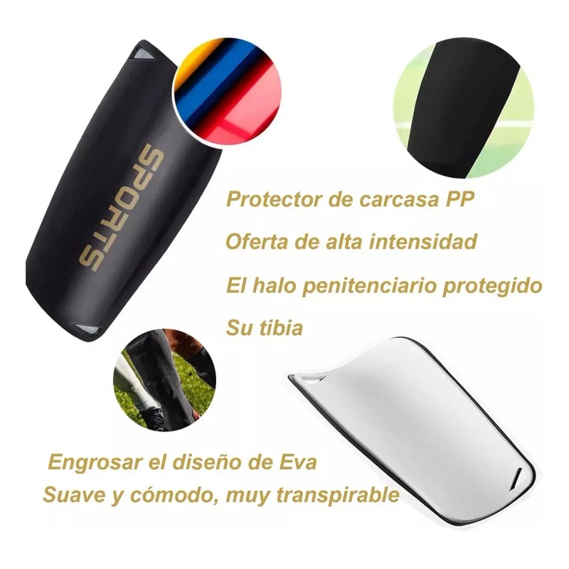 Antideslizantes Fútbol Y Manga Media Y Espinillera-6pcs