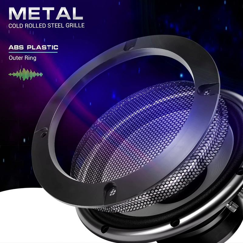 Facmogu 2PCS 4" Black Round Speaker Grills Cover, Metal Mesh