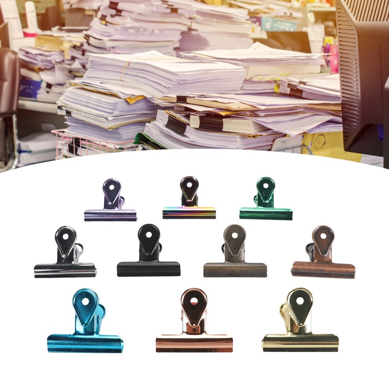 10PCS Colorful Metal Hinge Clips Multifunctional File Money Clamps for
