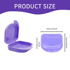 Denture Case Retainer Case With Vent Holes, 6 Pack Multicolor Orthodontic Storage Box, Secure D-Shaped Buckle & Keychain, Easy For Travel, Home, Office, Teens & Adults Retainer Box