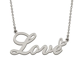 HUAN XUN Customized Stainless Steel Kids Name Pendant Necklace Gifts for Mum New Mom Love