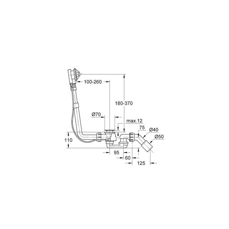 GROHE Pop-Up Bath Waste and Overflow Chrome 28939000