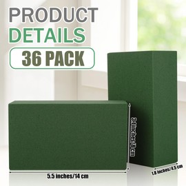 Hahood 36 Packs Floral Foam Blocks Wet & Dry Floral Foam Bricks 5.5x3.1x1.8 Inch Flower Arranging Kit for Fresh and Artificial Flowers Florist Foam Blocks for Wedding Home Decor