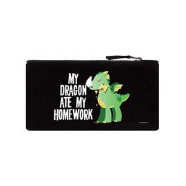 My Dragon Ate My Homework Pencil Case 21 x 11 cm Black