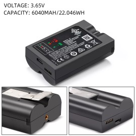 CQCEO Ring Compatible Li-ion Rechargeable Battery 6040mAh for Video Doorbell Cam