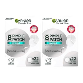 GARNIER Pure Active – Knopf-Pflaster – 2 x 22 Stück – reduziert das Erscheinungsbild von Pickeln in 8 Stunden – klinisch nachgewiesen – unsichtbar & ultradünn – Hydrokolloid-Technologie – Vegan