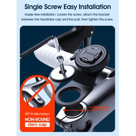 Sincetop New Series Q [ Quad ] Mountain Bike Stem Phone Mount - Quick Release Aluminum Alloy Holder for MTB Ebike Road Bike and Gravel Bike