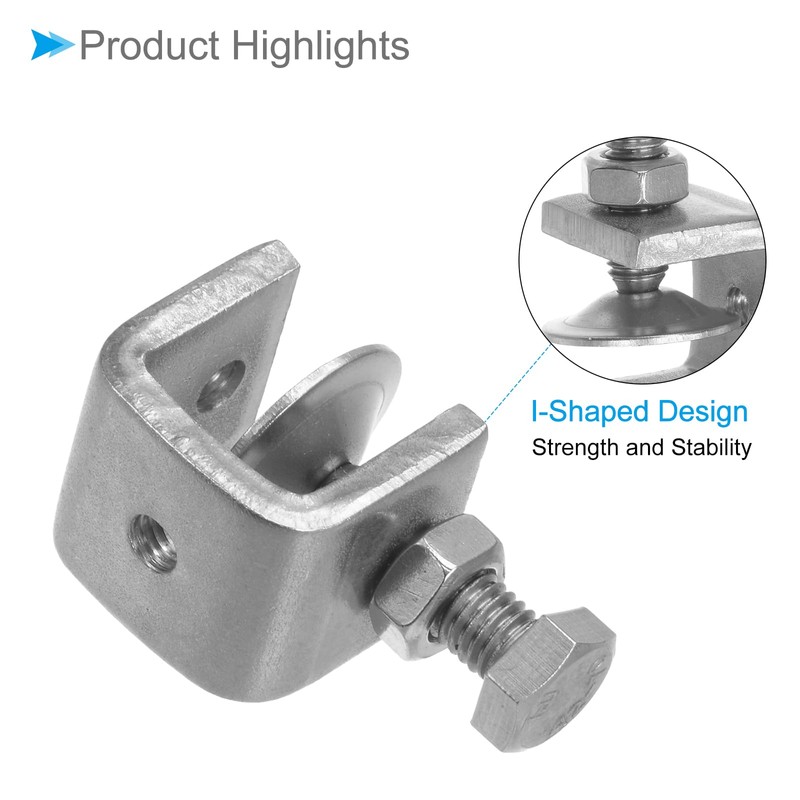 CoCud C Clamp 20mm Mouth Opening Stainless Steel I-Shape Design