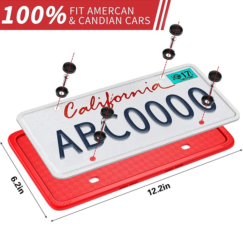 XCLPF Silicone License Plate Frame Covers 2 Pack- Front and