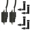 Caltric 2x Ignition Coil With Spark Plug Caps For Yamaha