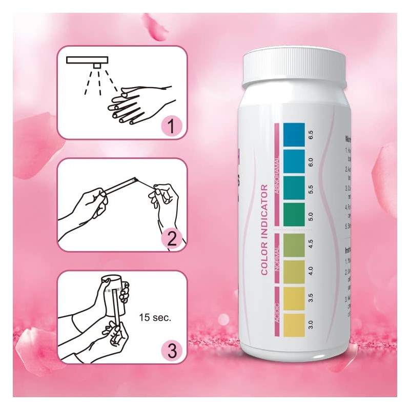 Vaginal pH Test. pH Balance Test Strips for Women. A
