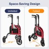 3 Wheels Walkers for Seniors, Narrow Foldable Three Wheels Rollator