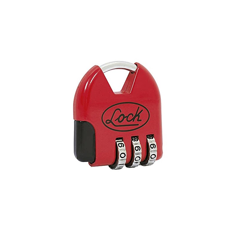 Lock L21M36 Candado de combinación programable para maleta, rojo, 36