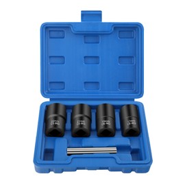 5Pcs Stripped Nut Remover Nut Extractor Socket Set 1/2'' Extraction Socket Kit for Easy Out Rusted Rounded Damaged Nuts Sockets and Bolts