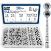 Vifmy SAE Rivet Nut Assortment Kit(220 Pcs),#8-32#10-24 1/4"-20 5/16"-18 3/8"-16