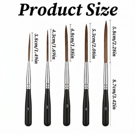 5 Pcs Pinstriping Brush Liner Brushes Detail Paint Brushes Extra Long Fine Point Tip Pinstriping Scroll Outlining Brush for Artists Watercolor Acrylic Painting Marking Outlining Filling Creating Edge
