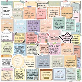 50 Pcs Motivational Stickers – Waterproof Laptop Positivity Stickers – Mental Health Self Care Journal Vinyl Decals for Scrapbook,DIY Crafts – Adults Teens Students Gift Pack