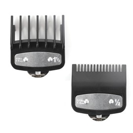 2 Pcs Clipper Guards Compatible with Wahl Clippers 0.5 1.5, Cordless Clipper Cutting Guards with Metal Clip 1/16 Inch and 3/16 Inch Replacement Guards Guide Combs Set, Standard Fitting Attachment Comb