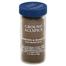 Morton & Bassett Ground Allspice, 2.3oz - Salt-Free, Non-GMO, Warm Flavor for Fruit Pies, Cakes, & Jams