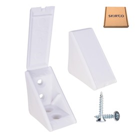SKIR'CO (Pack of 10) White Shelf Brackets 20x31x31mm 90 Degree Furniture Corner Braces Plastic Right Angle Brackets Screws Included