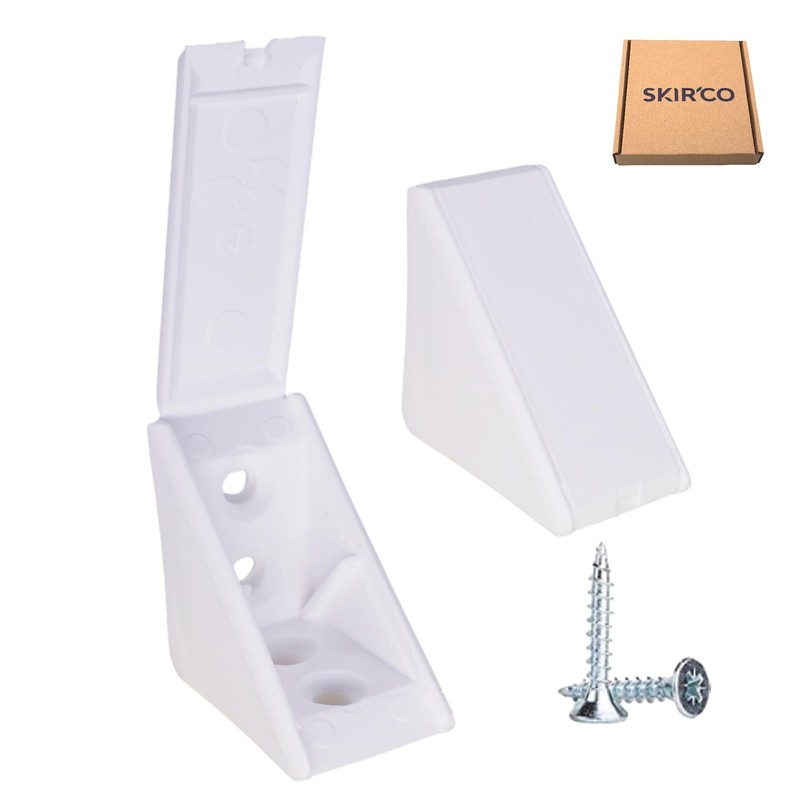 SKIR'CO (Pack of 10) White Shelf Brackets 20x31x31mm 90 Degree