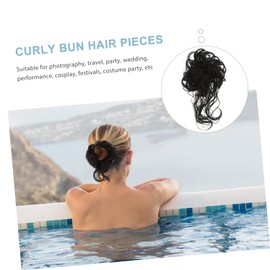 BIUDECO 2pcs High Temp Silk Hair Bun Wig Messy Bun Hair Extensions Women for Women for Updo