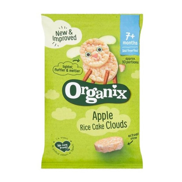 Organix Rice Cake Clouds with Apple & Cinnamon Bio & Gluten Free For 7+Months 40gr