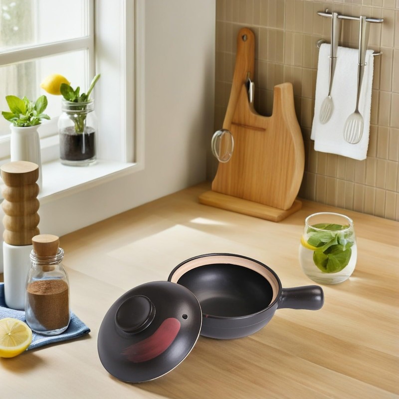 HOLIDYOYO Clay Pot for Cooking Asian Food with Silicone Lid