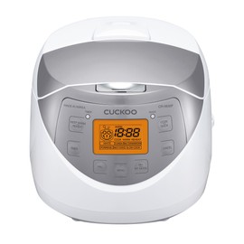 CUCKOO Micom Rice Cooker 6 Cup Uncooked / 12 Cup Cooked, Korean Fuzzy Logic Rice Cooker with Delay Timer & Keep Warm Setting, Versatile Food Steamer with Non-Stick Inner Pot, Silver (CR-0632F)