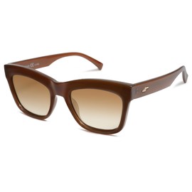 SOJOS Classic Cat Eye Polarized Sunglasses for Women Retro Trendy Bold Rectangular Sunnies SJ2254, Dark Brown/Brown
