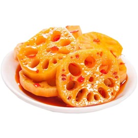 Spicy lotus root slices 400g（100g*4bag）/14.1oz. lotus root ，Dehydrated Lotus Root Crisp ，Vegetarian Spicy Lotus Root Slices