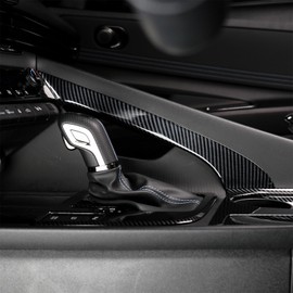 Premium Handbrake Trim Cover & Center Console Trim Compatible with Hyundai Elantra N 2023-2025 Accessories, Only Suitable for Manual Brake Lever Model - Anti-Scratch Upgrade (Carbon Fiber Pattern)