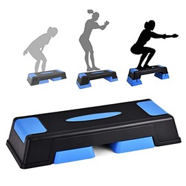 SPORFIT Aerobic Step Platform for Exercise w/Risers,Workout Step Height Adjustable 5"-7"-9",Fitness Step 450lbs Capacity,Non-slip Exercise Step Deck for Home/Gym