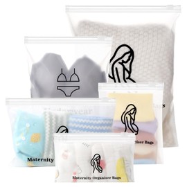 Lanjue 20 Pcs Baby Hospital Maternity Organiser Bags, 38 * 28cm Reusable Plastic Ziplock Hospital Bags Maternity Essentials Travel Clothes Storage Bags for Mum to Be, Newborn Baby