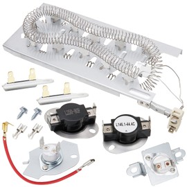 Dryer Heating Element Kit by SupHomie - Compatible with Whirlpool WED7500GW0 WED7500GC0 WED75HEFW1 WED8127LC0 WED8127LC1 WED8127LW1 WED8300SE2 WED8300SW2 WED8500DC4 WED8500DW4 WED85HEFW1 WED8540FW2