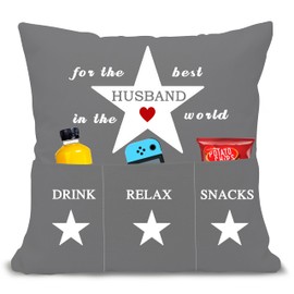 Bommex Gift for husband from wife Stars Cushion Covers 18x18 Inches with Three Pockets for Husband Gift for Husband Ideas for Birthday Valentine's Day Anniversary (husband)