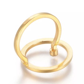 LZD 304 Stainless Steel Hollow Finger Rings Rhinestone Round Gold Size 7 17mm  A8