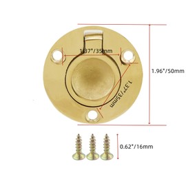 FarBoat 2 Pcs Boat Hatch Latches Recessed Door Pull Finger Pull Cabinet Handles Stainless Steel Hidden Furniture Pulls for Drawer and Flat Floor, Gold