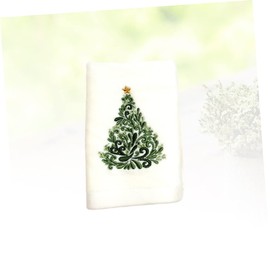 Baluue 2pcs Christmas Facial Towels Christmas Tea Towels Cotton Face Cleaning Xmas Tree Embroidery Home Decor