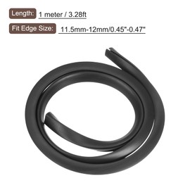 sourcing map U Channel Edge Trim, 3.3ft Length Rubber Guard Seal Strip Edge Protector Flat Type Fit for 11.5-12mm Edge, (5/8" W x 35/64" H) Black