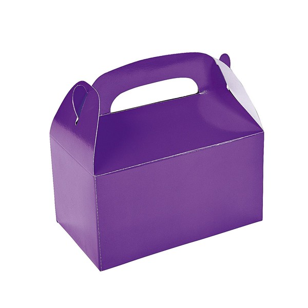 Fun Express Purple Treat Favor Boxes - Set of 12 - Party Supplies