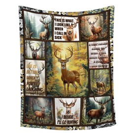 Deer Blanket Deer Hunting Decor Throw Blanket,Hunting Gifts for Men Blanket,Deer Hunting Gift for Men,Unique Gifts for Hunters Men, Hunter Gift,Hunting Gifts Blanket,40"x50"-Throw Size for Kids