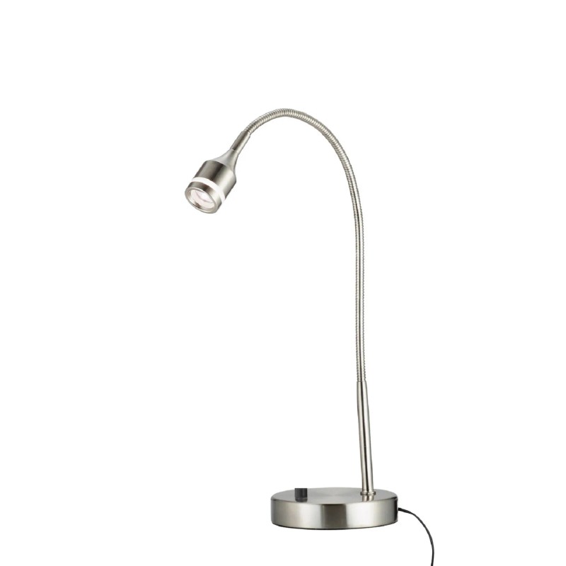 Homeroots Brushed Steel Metal Led Adjustable Desk Lamp