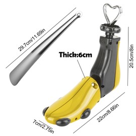 XTDMJ Shoe Stretchers for Women Men, Shoe Stretcher Boot Stretcher Women, Shoe Tree Adjustable Unisex Shoe Stretcher Wide Feet, Yellow